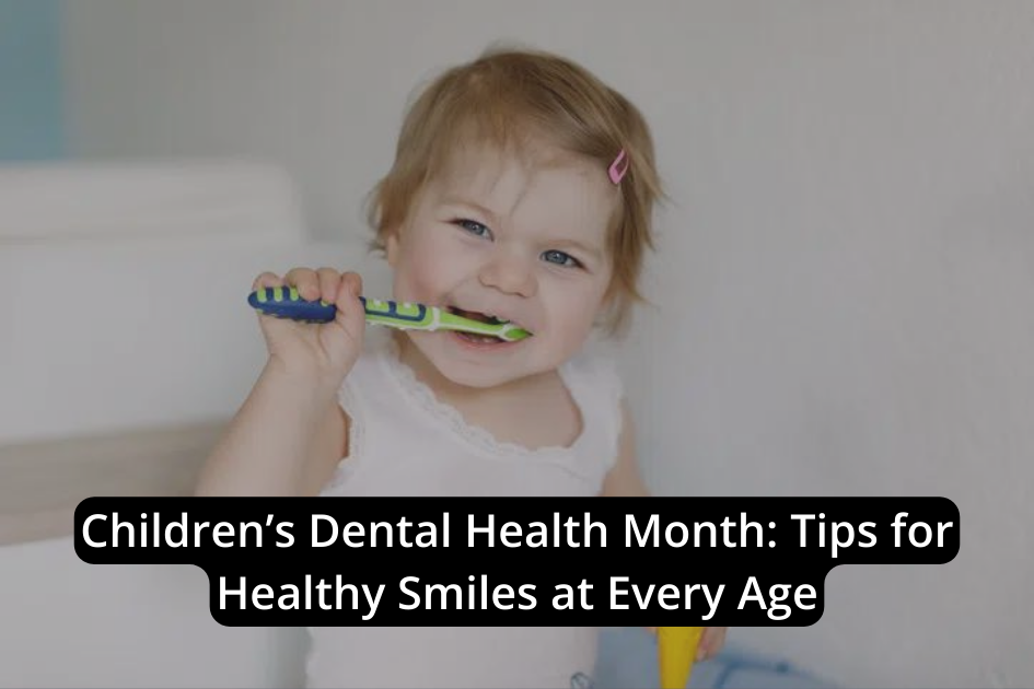A young child brushes their teeth with a green toothbrush, sharing Dental Tips to support Children’s Dental Health and encourage healthy smiles at every age.